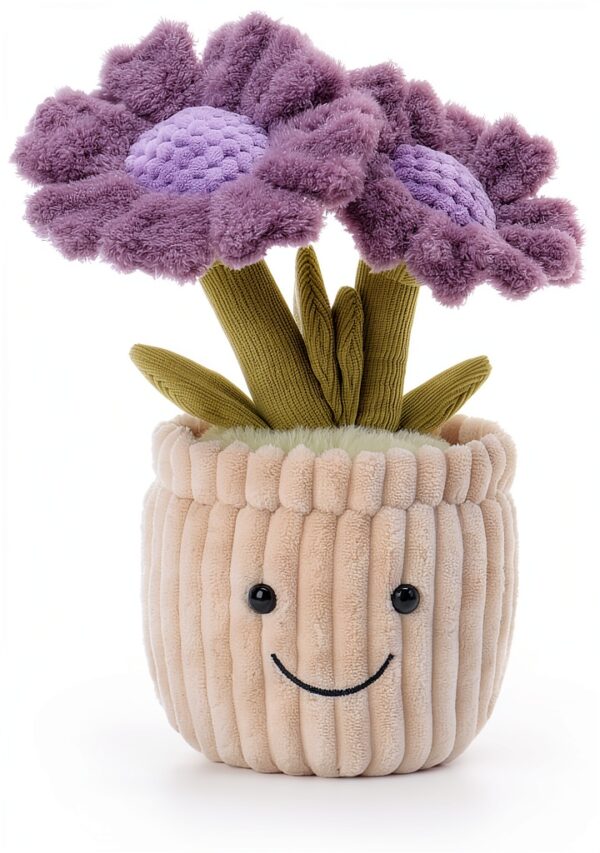 Apricot Lamb Sonnenblume Pflanzen Blume Plüschtiere für Kinder, weiche niedliche Kuscheltier für Baby Mädchen und Jungen, Flauschige Sonnenblume Pflanzen Lila 23 cm-0