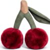 Apricot Lamb Köstliche Kirsche Plüschtiere für Kinder, weiche niedliche Kuscheltier für Baby Mädchen und Jungen, Flauschige Kirsche Obst Rot 20 cm-6