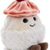 Apricot Lamb Himbeere Mochi Essen Nachtisch Plüschtiere für Kinder, weiche niedliche Kuscheltier für Baby Mädchen und Jungen, Flauschige Himbeere Mochi Rot 11cm-2
