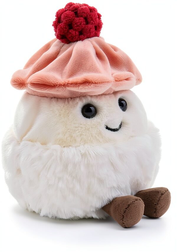 Apricot Lamb Himbeere Mochi Essen Nachtisch Plüschtiere für Kinder, weiche niedliche Kuscheltier für Baby Mädchen und Jungen, Flauschige Himbeere Mochi Rot 11cm-2
