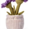 Apricot Lamb Sonnenblume Pflanzen Blume Plüschtiere für Kinder, weiche niedliche Kuscheltier für Baby Mädchen und Jungen, Flauschige Sonnenblume Pflanzen Lila 23 cm-3