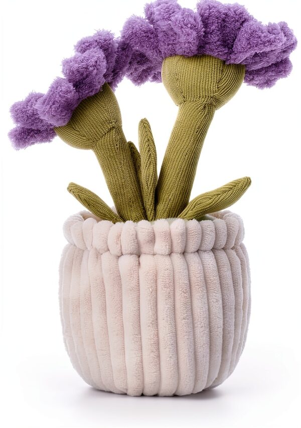 Apricot Lamb Sonnenblume Pflanzen Blume Plüschtiere für Kinder, weiche niedliche Kuscheltier für Baby Mädchen und Jungen, Flauschige Sonnenblume Pflanzen Lila 23 cm-3