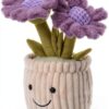 Apricot Lamb Sonnenblume Pflanzen Blume Plüschtiere für Kinder, weiche niedliche Kuscheltier für Baby Mädchen und Jungen, Flauschige Sonnenblume Pflanzen Lila 23 cm-2