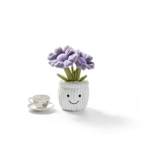 Apricot Lamb Sonnenblume Pflanzen Blume Plüschtiere für Kinder, weiche niedliche Kuscheltier für Baby Mädchen und Jungen, Flauschige Sonnenblume Pflanzen Lila 23 cm-1