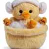 Apricot Lamb Bade Ente Plüschtiere für Kinder, weiche niedliche Kuscheltier für Baby Mädchen und Jungen, Flauschige Bade Ente Gelb 15cm-4