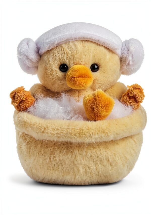 Apricot Lamb Bade Ente Plüschtiere für Kinder, weiche niedliche Kuscheltier für Baby Mädchen und Jungen, Flauschige Bade Ente Gelb 15cm-4