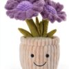 Apricot Lamb Sonnenblume Pflanzen Blume Plüschtiere für Kinder, weiche niedliche Kuscheltier für Baby Mädchen und Jungen, Flauschige Sonnenblume Pflanzen Lila 23 cm-4