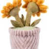 Apricot Lamb Sonnenblume Pflanzen Blume Plüschtiere für Kinder, weiche niedliche Kuscheltier für Baby Mädchen und Jungen, Flauschige Sonnenblume Gelb 23 cm-6