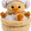 Apricot Lamb Bade Ente Plüschtiere für Kinder, weiche niedliche Kuscheltier für Baby Mädchen und Jungen, Flauschige Bade Ente Gelb 15cm-0