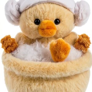 Apricot Lamb Bade Ente Plüschtiere für Kinder, weiche niedliche Kuscheltier für Baby Mädchen und Jungen, Flauschige Bade Ente Gelb 15cm-0