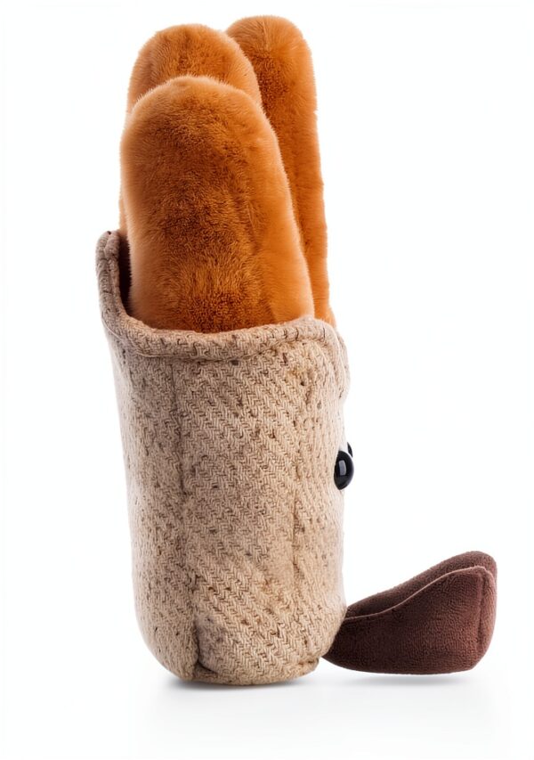 Apricot Lamb Köstliches Baguette Essen Plüschtiere für Kinder, weiche niedliche Kuscheltier für Baby Mädchen und Jungen, Flauschige Köstliches Brot Braun 15cm-4