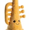 Apricot Lamb Trompete Musikinstrumente Plüschtiere für Kinder, weiche niedliche Kuscheltier für Baby Mädchen und Jungen, Flauschige Trompete Gelb 21 cm-1