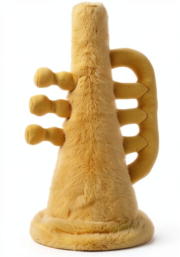 Apricot Lamb Trompete Musikinstrumente Plüschtiere für Kinder, weiche niedliche Kuscheltier für Baby Mädchen und Jungen, Flauschige Trompete Gelb 21 cm-3
