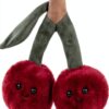 Apricot Lamb Köstliche Kirsche Plüschtiere für Kinder, weiche niedliche Kuscheltier für Baby Mädchen und Jungen, Flauschige Kirsche Obst Rot 20 cm-4