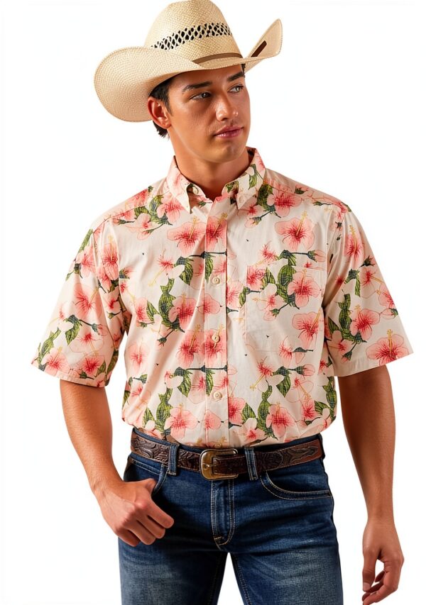 ARIAT Herren Theodore Hemd Apricot Blush, Klassischer Button-Down mit-0
