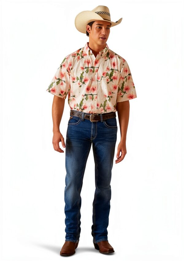 ARIAT Herren Theodore Hemd Apricot Blush, Klassischer Button-Down mit-2