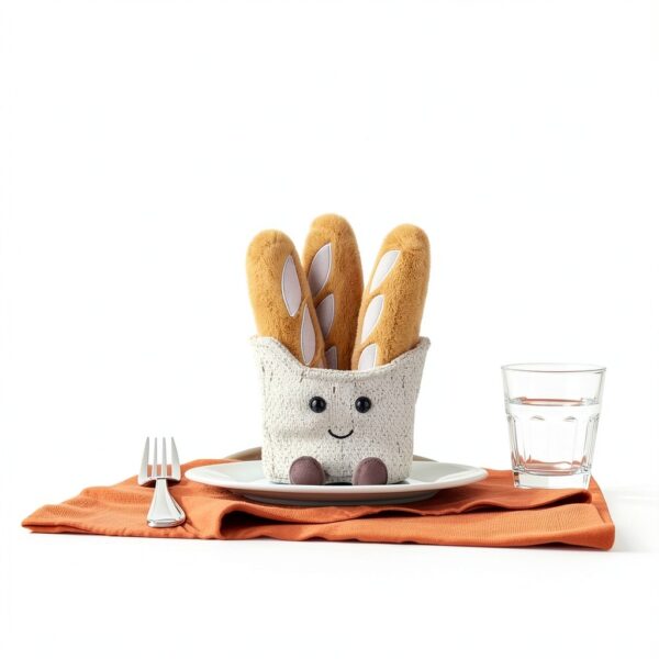 Apricot Lamb Köstliches Baguette Essen Plüschtiere für Kinder, weiche niedliche Kuscheltier für Baby Mädchen und Jungen, Flauschige Köstliches Brot Braun 15cm-1