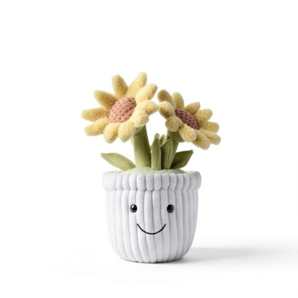 Apricot Lamb Sonnenblume Pflanzen Blume Plüschtiere für Kinder, weiche niedliche Kuscheltier für Baby Mädchen und Jungen, Flauschige Sonnenblume Gelb 23 cm-2