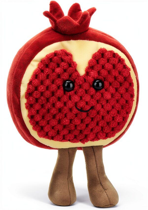 Apricot Lamb frische Granatapfel Plüschtiere für Kinder, weiche niedliche Kuscheltier für Baby Mädchen und Jungen, Flauschige Obst Granatapfel Rot 12 cm-3