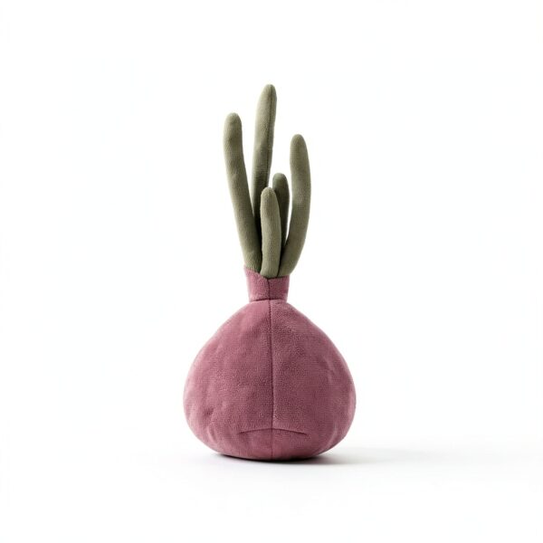 Apricot Lamb Köstliche Zwiebel Plüschtiere für Kinder, weiche niedliche Kuscheltier für Baby Mädchen und Jungen, flauschige Gemüse Zwiebel Lila 24 cm-4