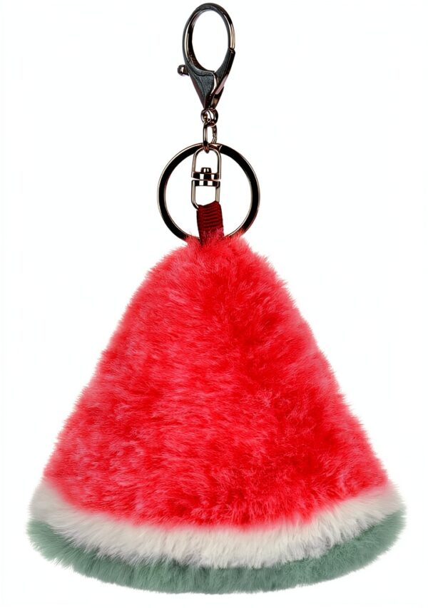 Apricot Lamb Wassermelone Obst Netter Schlüsselanhänger, weich gefüllte Plüsch Schlüsselanhänger Spielzeug für Kinderrucksack, Geldbörse, 9 cm-6
