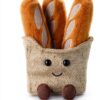 Apricot Lamb Köstliches Baguette Essen Plüschtiere für Kinder, weiche niedliche Kuscheltier für Baby Mädchen und Jungen, Flauschige Köstliches Brot Braun 15cm-5