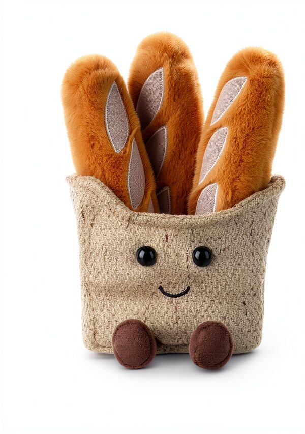 Apricot Lamb Köstliches Baguette Essen Plüschtiere für Kinder, weiche niedliche Kuscheltier für Baby Mädchen und Jungen, Flauschige Köstliches Brot Braun 15cm-5