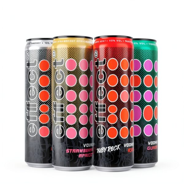 effect VODKA STRAWBERRY APRICOT Mixgetränk – 12 x 330 ml Dosen,-3