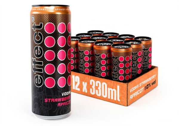 effect VODKA STRAWBERRY APRICOT Mixgetränk – 12 x 330 ml Dosen,-0